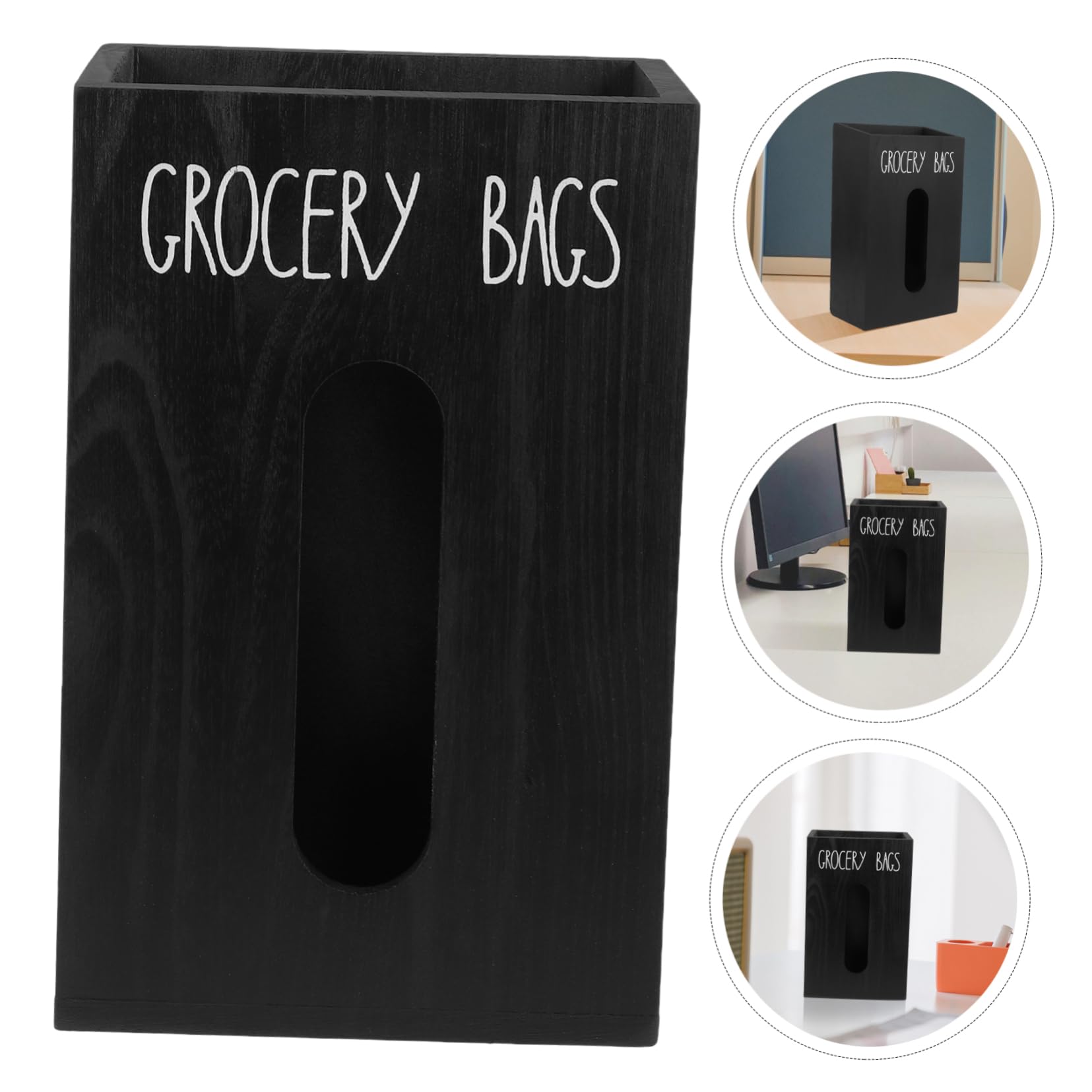 Alipis Elegante Contenitore Organizer in Legno - Contenitore per Sacchetti della Spesa E Sacchetti della Spazzatura
