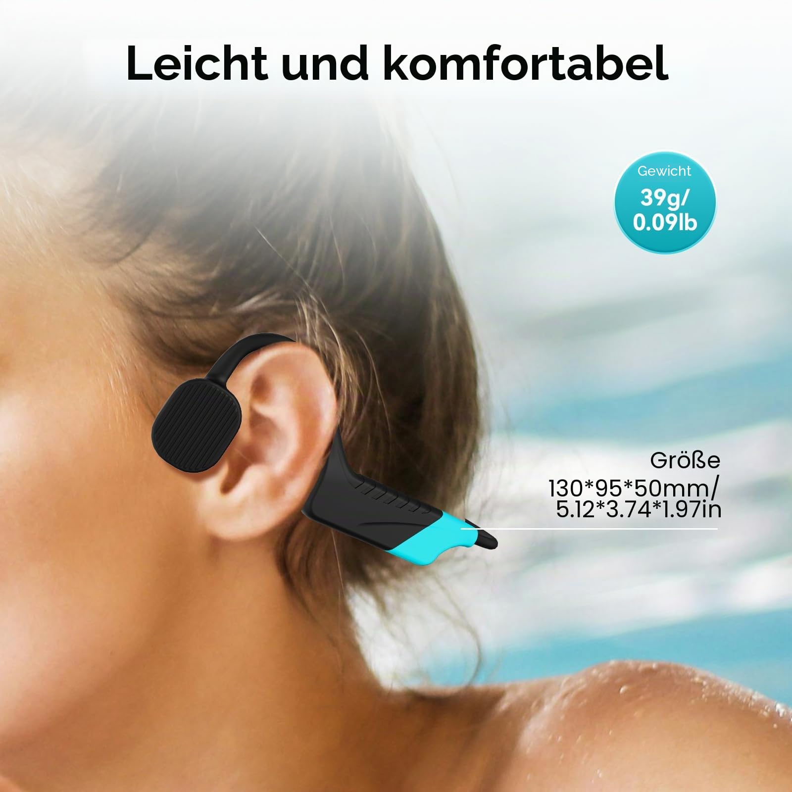 Retekess TT120 Swim Coach Communicator, Unterwasser-Kommunikator (1-5) | für Schwimmtraining, IP68 Wasserdicht, Knochenleitung, 120m Reichweite, Echtzeit-Coaching, Kabellose Unterwasserkommunikation