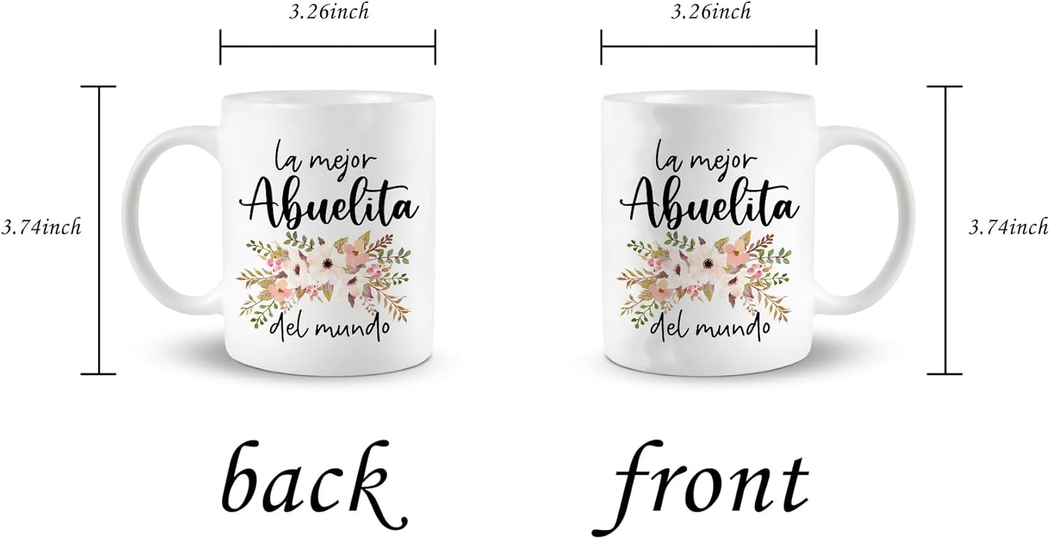 Gifts For Grandma, Abuelita Gifts In Spanish, Best Grandma Mug, World’s Best Grandma Coffee Mug Ceramic, Grandma gifts from Grandchild, Christmas Birthday Mothers Day Mug Cup Tea Cup 11oz - Image 4