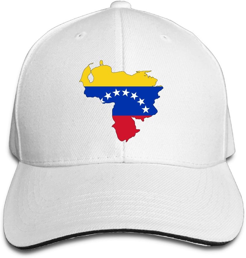 Venezuela Flag Map Cotton Adult Sandwich Peaked Cap Trucker Hat Gift White
