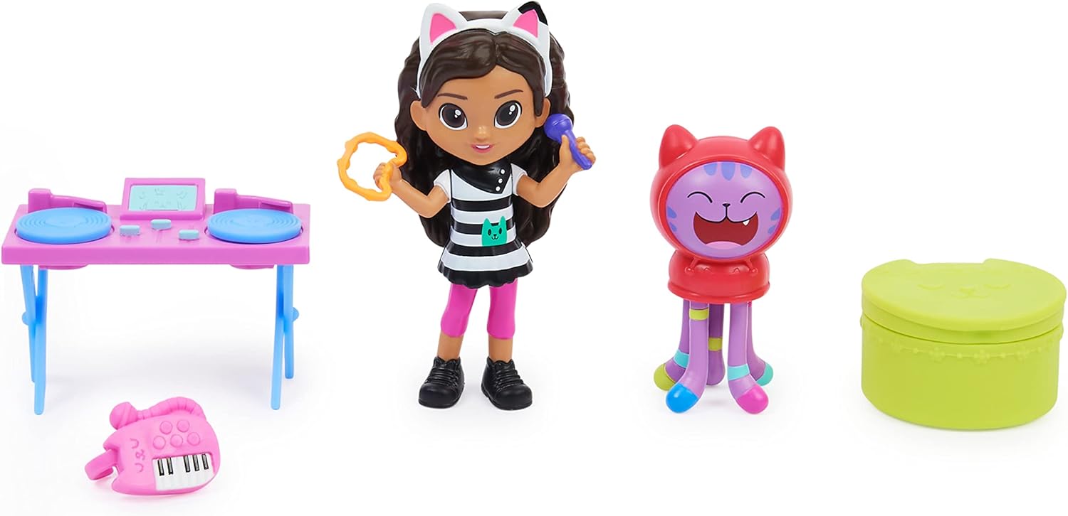 Kitty Karaoke Set con 2 figuras de juguete, 2 accesorios, entrega y pieza de muebles, juguetes para niños a partir de 3 años de edad y edición limitada