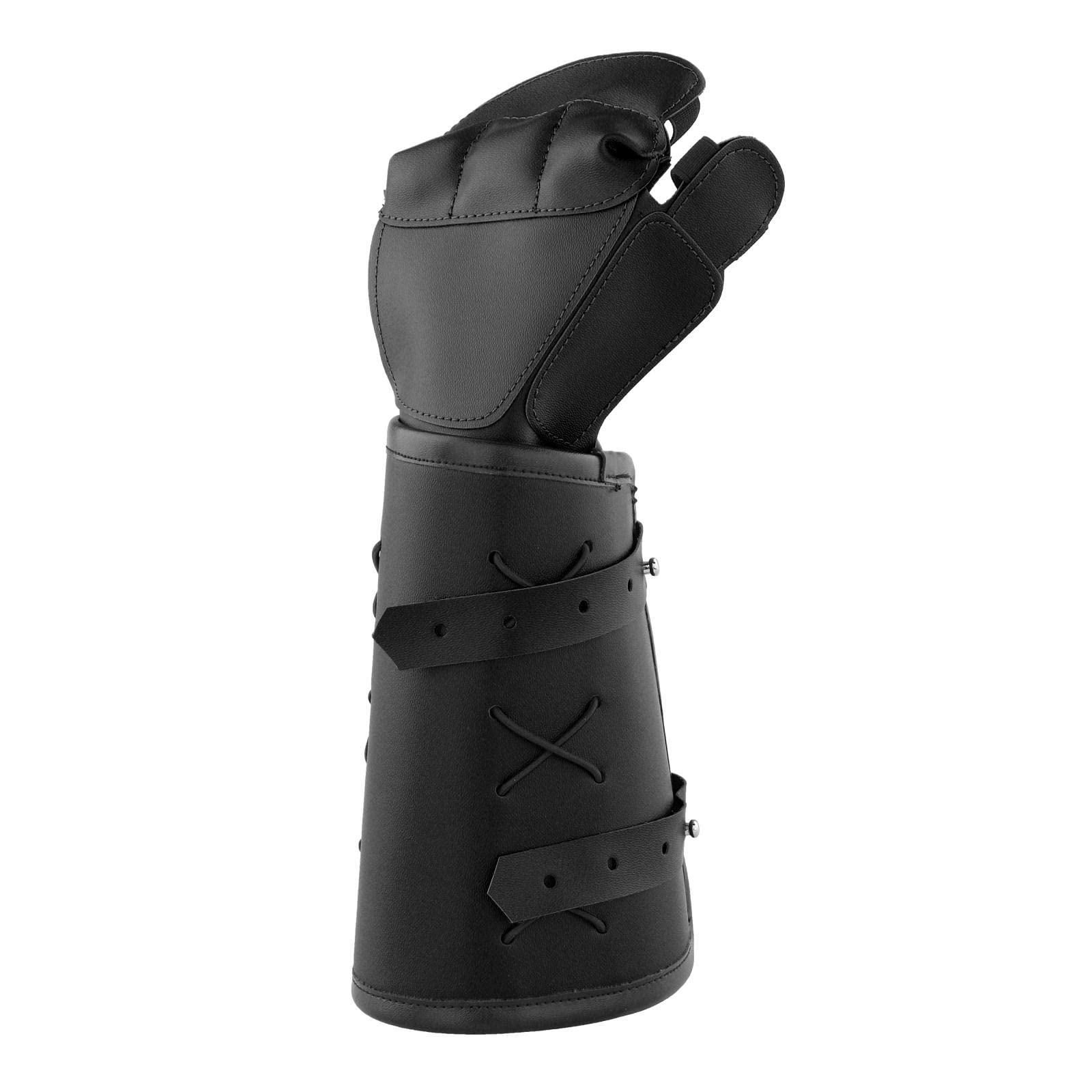 LOVIVER Guantes de medio para Cosplay medieval, guantes sin, disfraz de material cuero PU, motocicleta, conducción, adultos, accesorios de