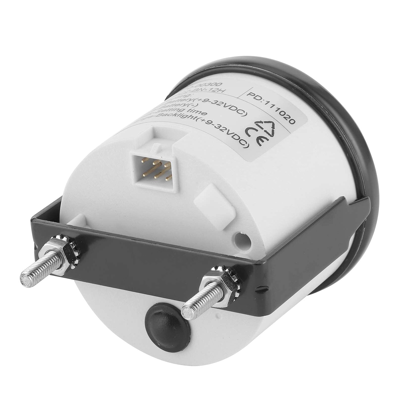 Aramox Universal Dial Clock Meter,2in/52mm Clock Gauge Instrument 0-12 Stundenzähler Rote Hintergrundbeleuchtung 12V/24V für Auto Boot Yacht Motorrad(Schwarzes Zifferblatt Schwarzer Rahmen)
