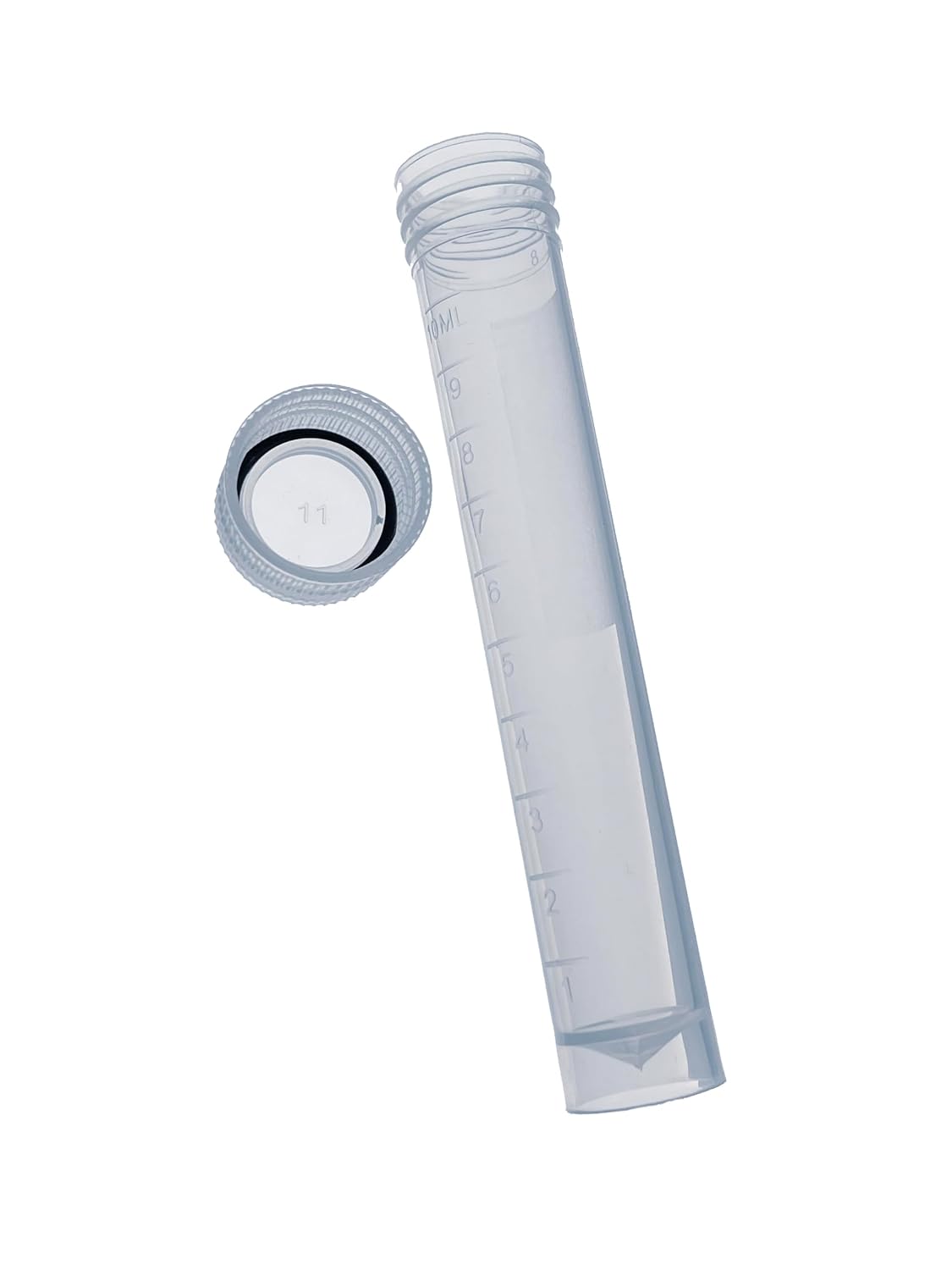 MUHWA 10mL Plastic Test Tubes with Screw Caps, Graduated Frozen Test Tubes, Clear Frozen Vial,PP/50PCS