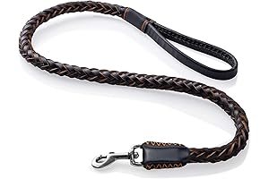 Durable Leather Dog Leash for Large and Medium Dogs