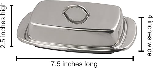 Miniatura 3 de Cuisinox Mantequillera de acero inoxidable con tapa, 4 "x 7.5