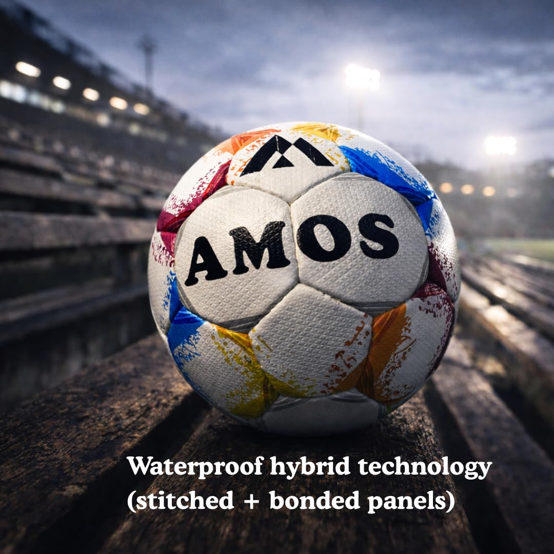 AMOS Inferno Rainbow (Size 4) Football with Pump 3