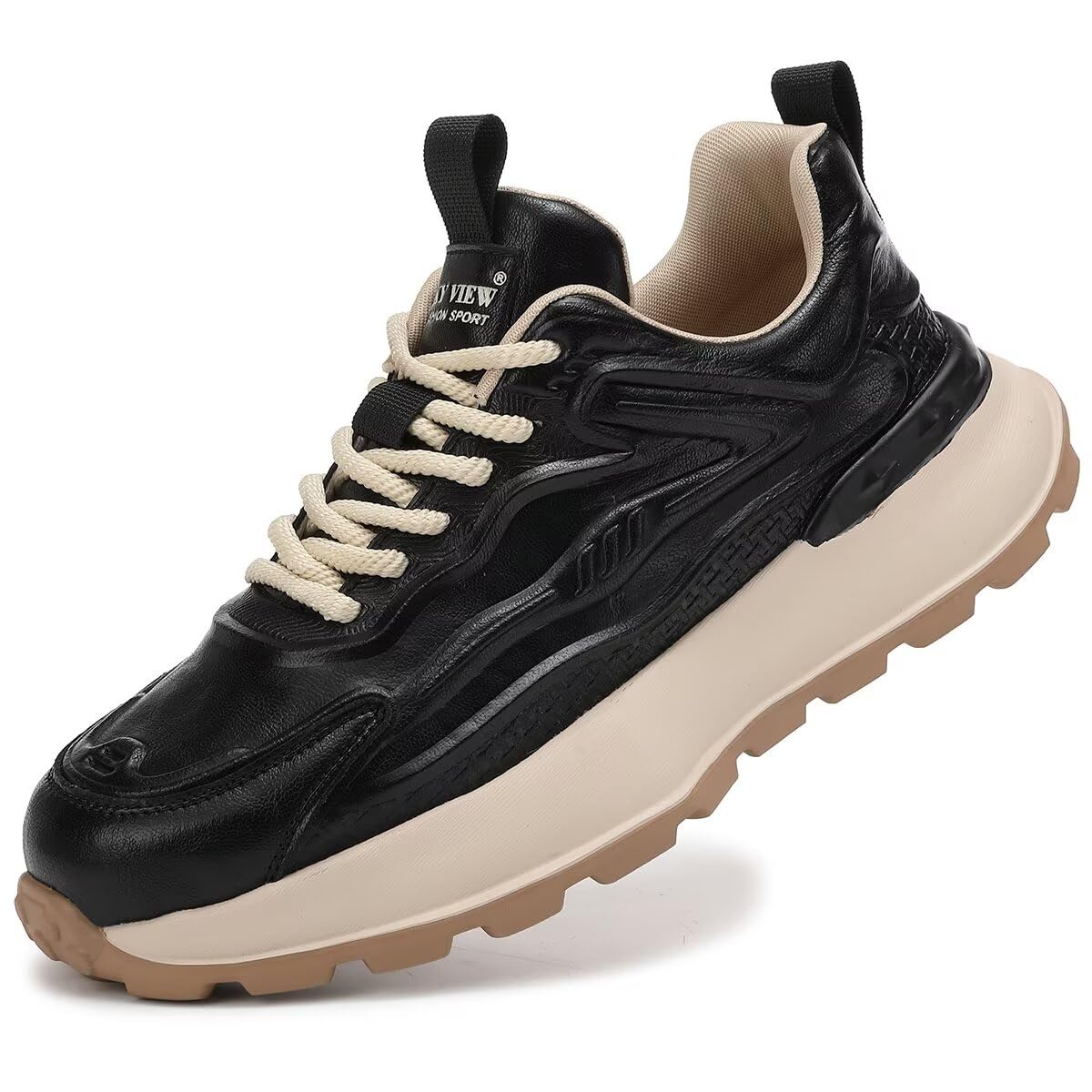 Men's Fashion Sneaker Classic Lace-Up Stylish light and comfortable Casual Leisure Social Outdoor Shoes 42 EU Black