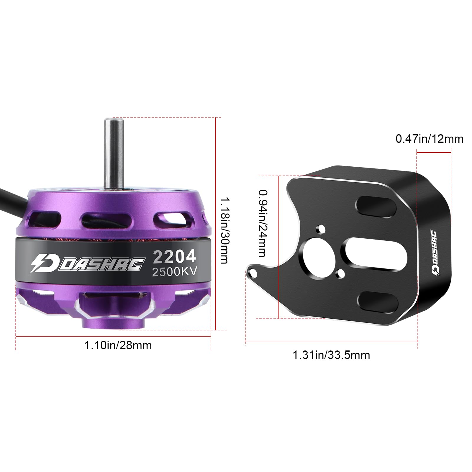 Silnik bezszczotkowy 2204 2500KV z zestawem montażowym do 1/24 RC Micro Rock Crawlers Axial SCX24 wymienne modele modernizacyjne