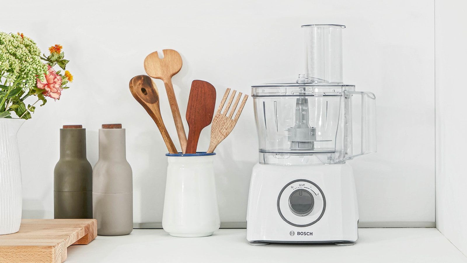 Bosch - Procesador de alimentos, MultiTalent 3, 800 W, Blanco, MCM3100W