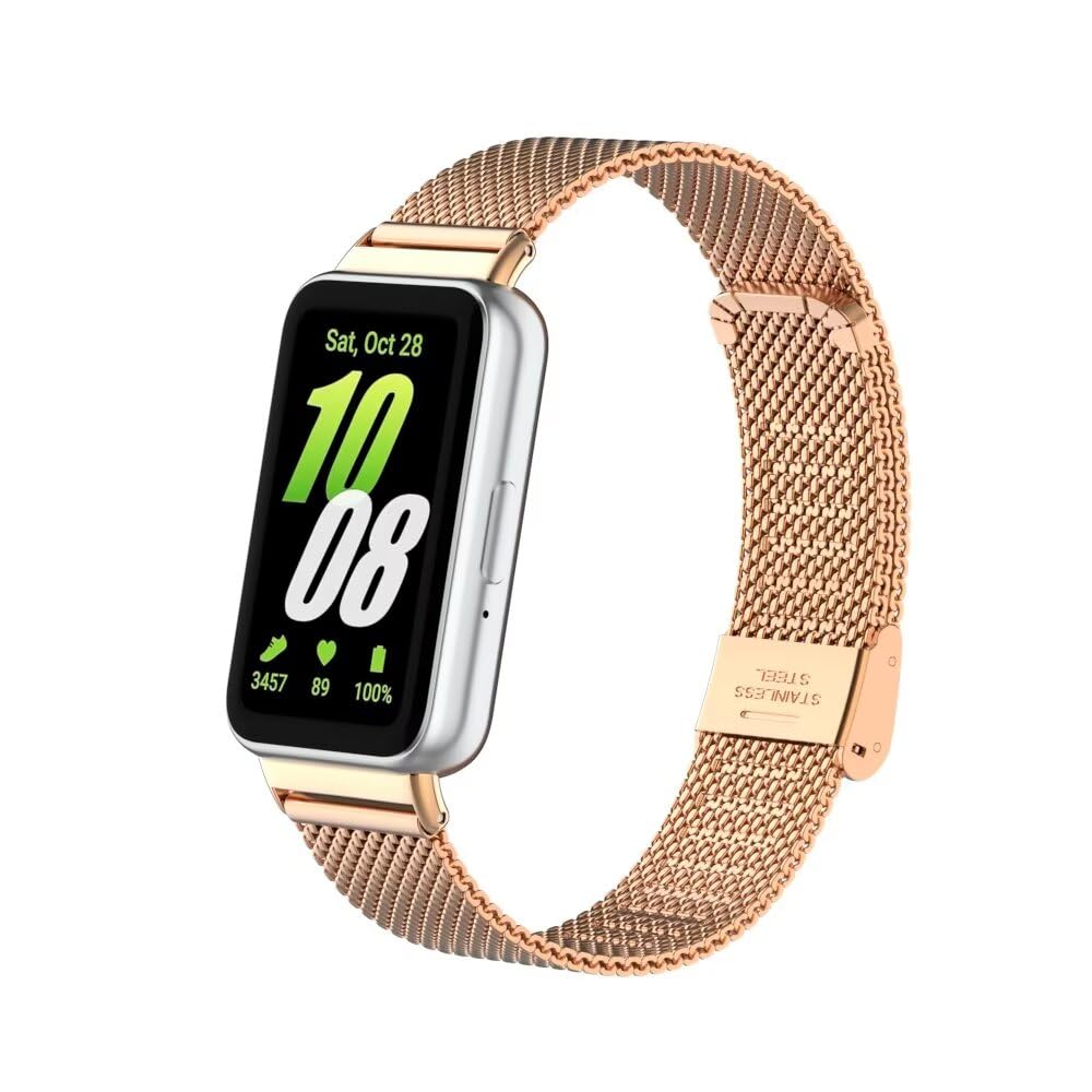 T-BLUER Compatible for Samsung Galaxy Fit 3 Band,Stainless Steel Metal Replacement Strap Watchband Accessories for Samsung Galaxy Fit 3 SM-R390 Women Men