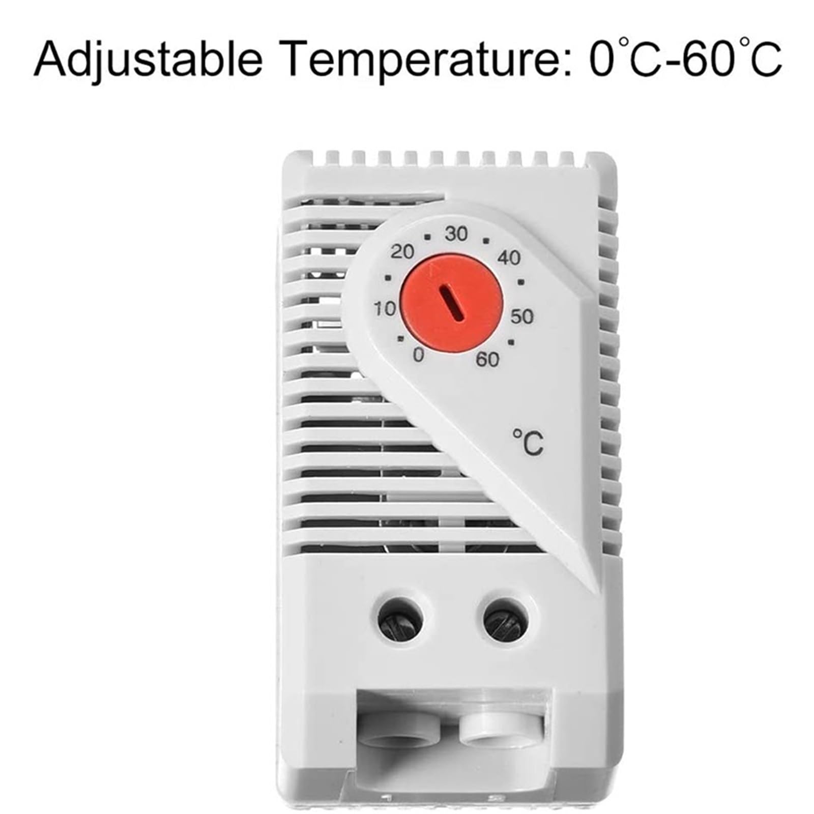 Termostato meccanico da 2 pezzi, KTO011 0-60 gradi Celsius Regolabile Interruttore di controllo della temperatura normalmente chiuso (NC), rosso