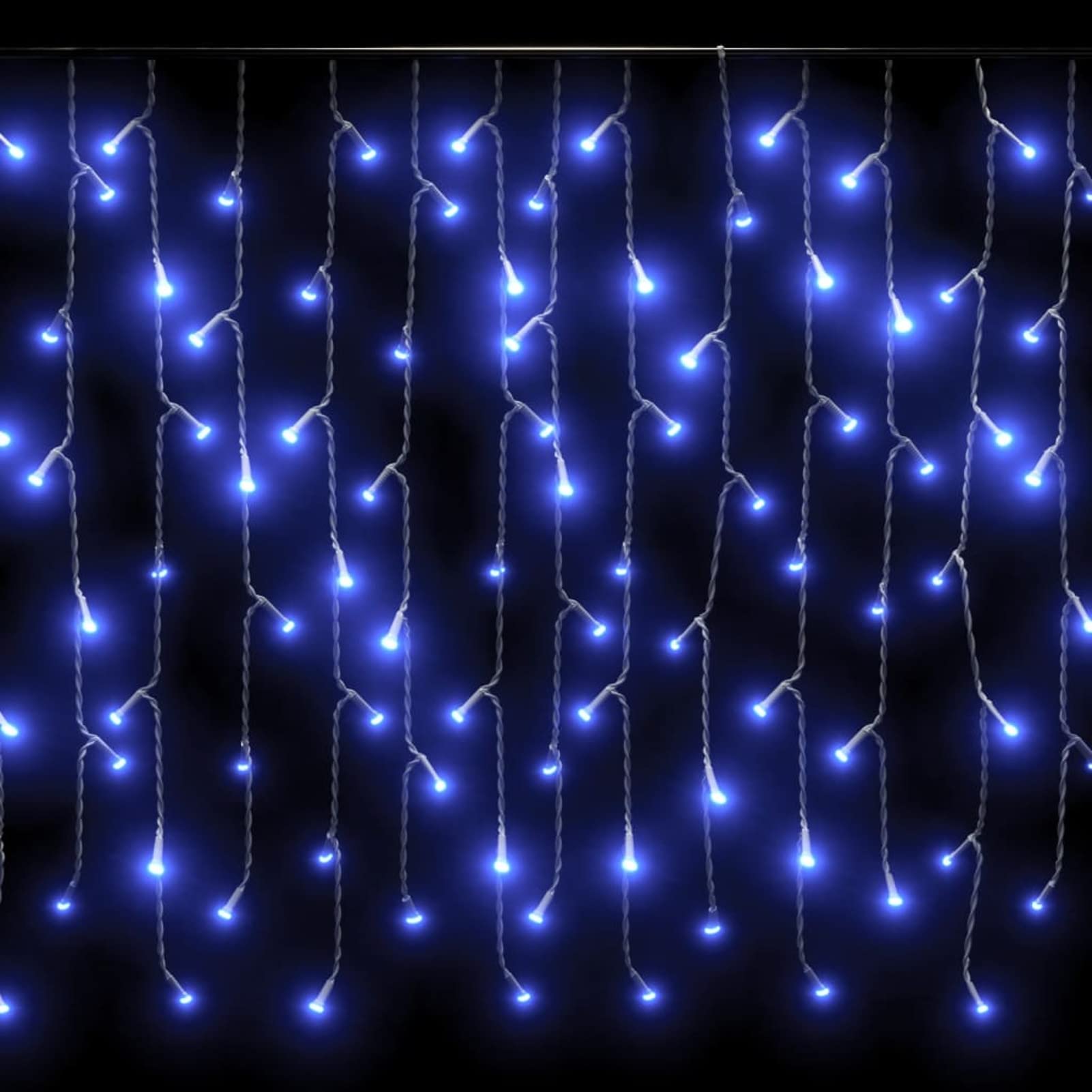 Homgoday Cortina Luces carámbano 10m 400 LED Azul 8 Funciones Luces de Navidad Decorativas De Cortina De Ventana Decoración para Balcón Jardín Árbol Navidad Exterior Interior