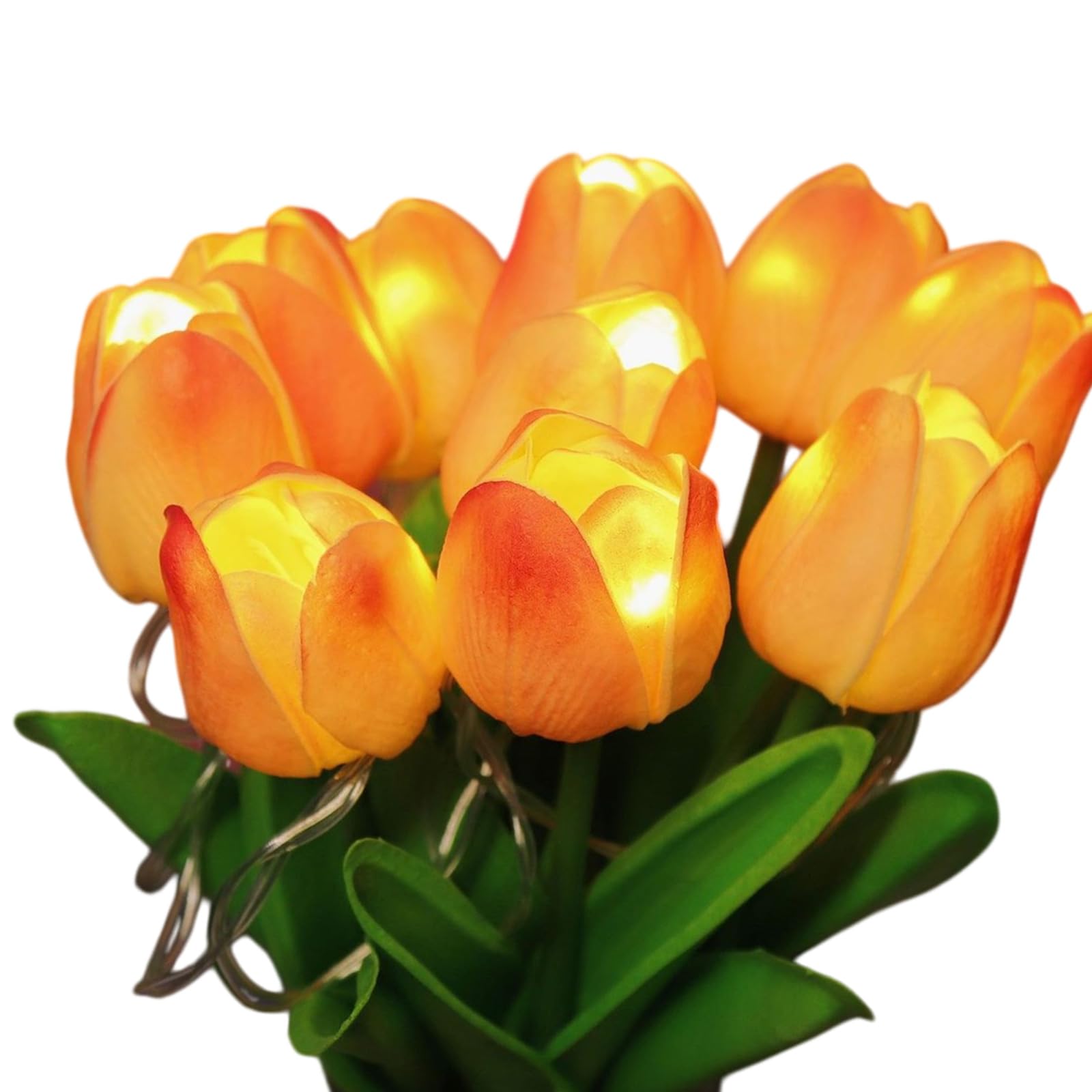 Nucelit 15PCS / Pack Tulips Night Lamp with Soft Yellow Light Home Party Decoration Lights Perfect for Mood Lighting Dimmable Blossomy Night Lamps
