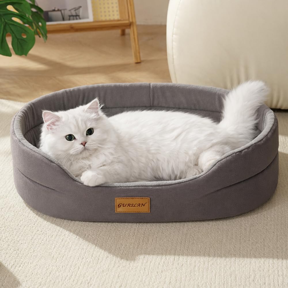 猫窝 ペットベッド クッション付き リバーシブル（シェルパフリース/オックスフォ…