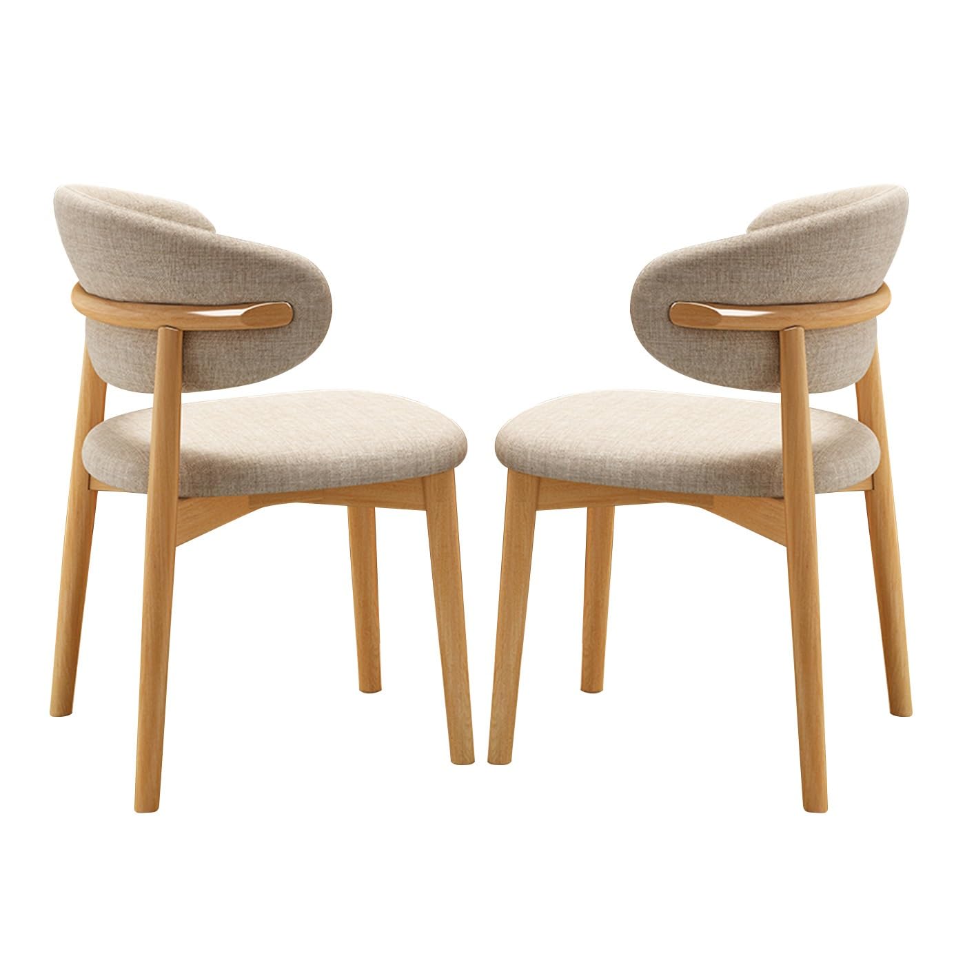 Amazon｜無垢材のダイニングチェア ファブリックモダン