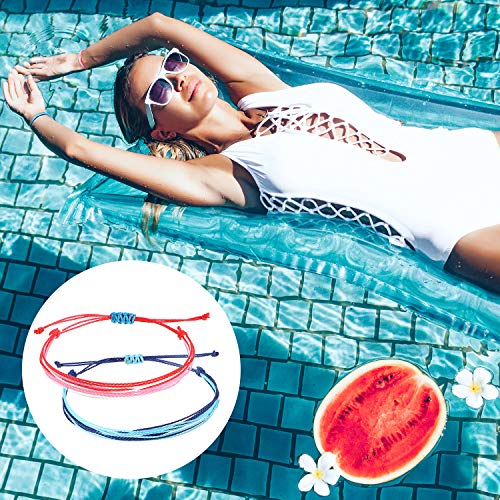 Hicarer 30 Pieces Adjustable Woven Anklets Bracelets Bohemian Braided Rope Bracelets Waterproof Wax Coated Anklets For Women (Multicolor) #TOP5