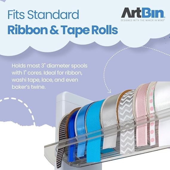 ArtBin Ribbon Storage Rack and Spool Holder, White