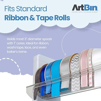 ArtBin Ribbon Storage Rack and Spool Holder, White