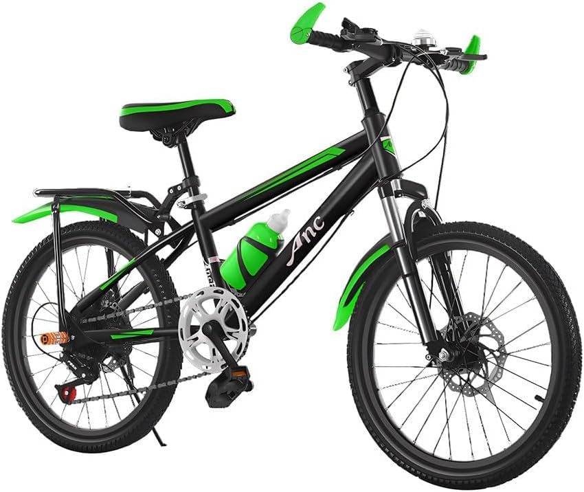 Bicicleta de montaña para niños, 20' 22' Pulgadas 7 velocidades MTB Unisex niñas niños Bicicleta Junior con Botella de Agua, Freno de Disco Doble Horquilla de suspensión para Bicicleta para