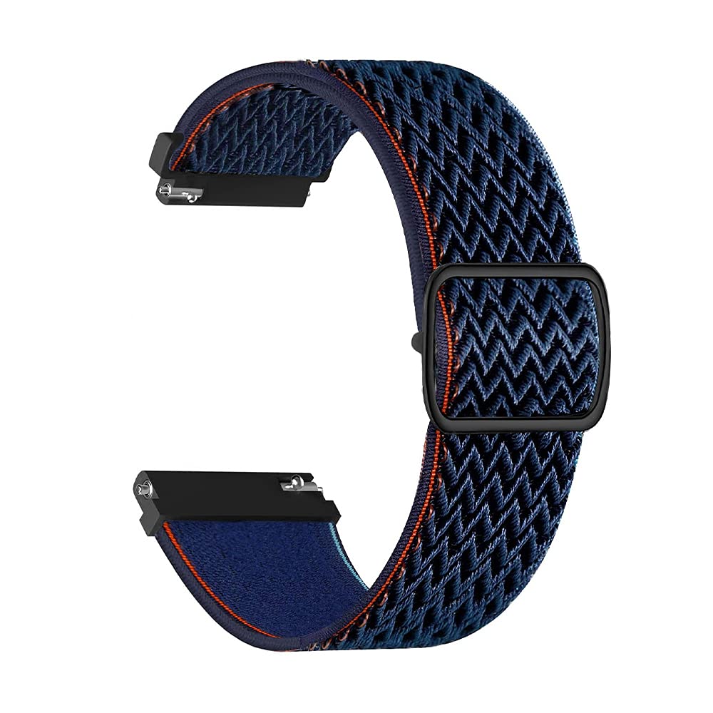 CellFAther 22mm Watch Band Elastic Nylon Loop with Quick Release pins Compatible with Samsung Galaxy Watch 3 45mm/ Galaxy Watch 46mm/Gear S3 Classic/Frontier (Midnight Blue)