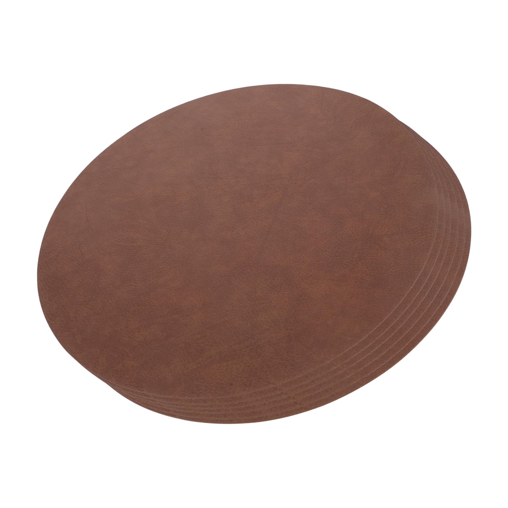 Set Table Ronds Mikinona lavables : protégez votre cuisine avec 6 pièces PU marron