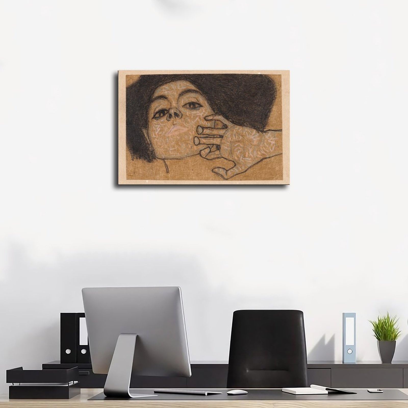 Poster su tela con testa di donna (1908), decorazione per la casa, idea