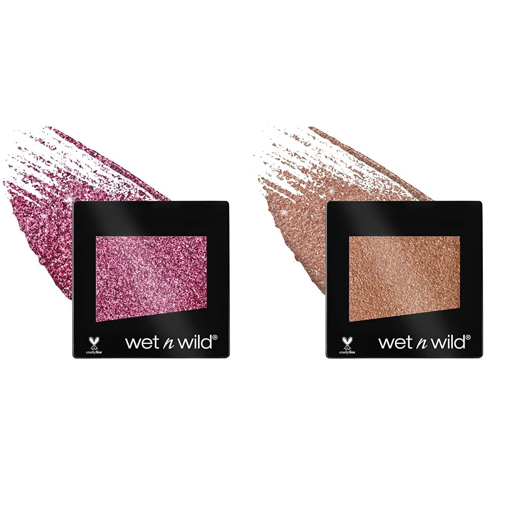 wet n wild Color Icon 2-Pack Glitter Eyeshadow Shimmer Groupie and Nudecomer