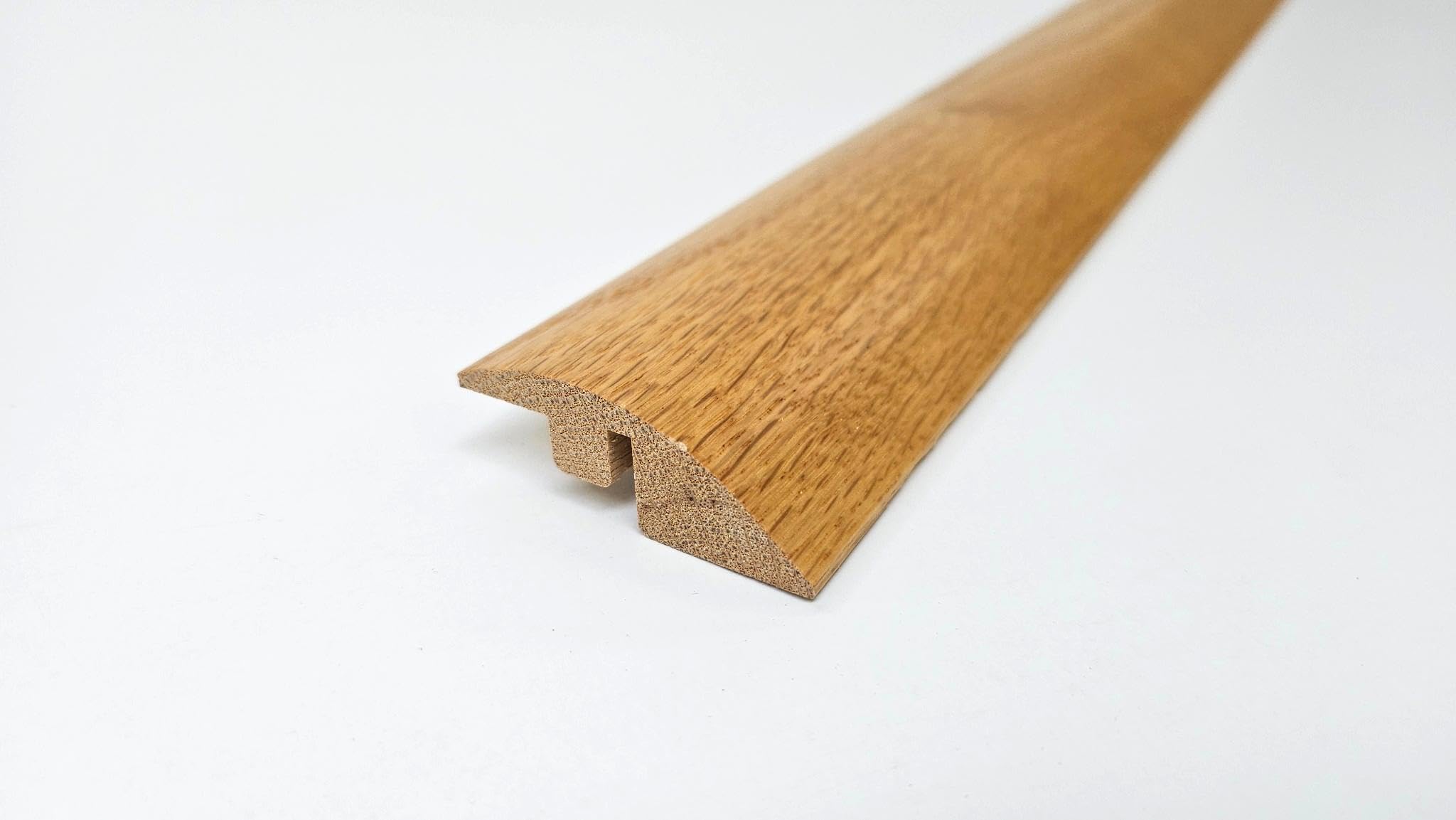 Perfil de umbral reductor de rampa de roble macizo, tira de transición para suelos laminados, vinilo, alfombras y suelos de madera dura, barra de puerta duradera, 90 cm de longitud