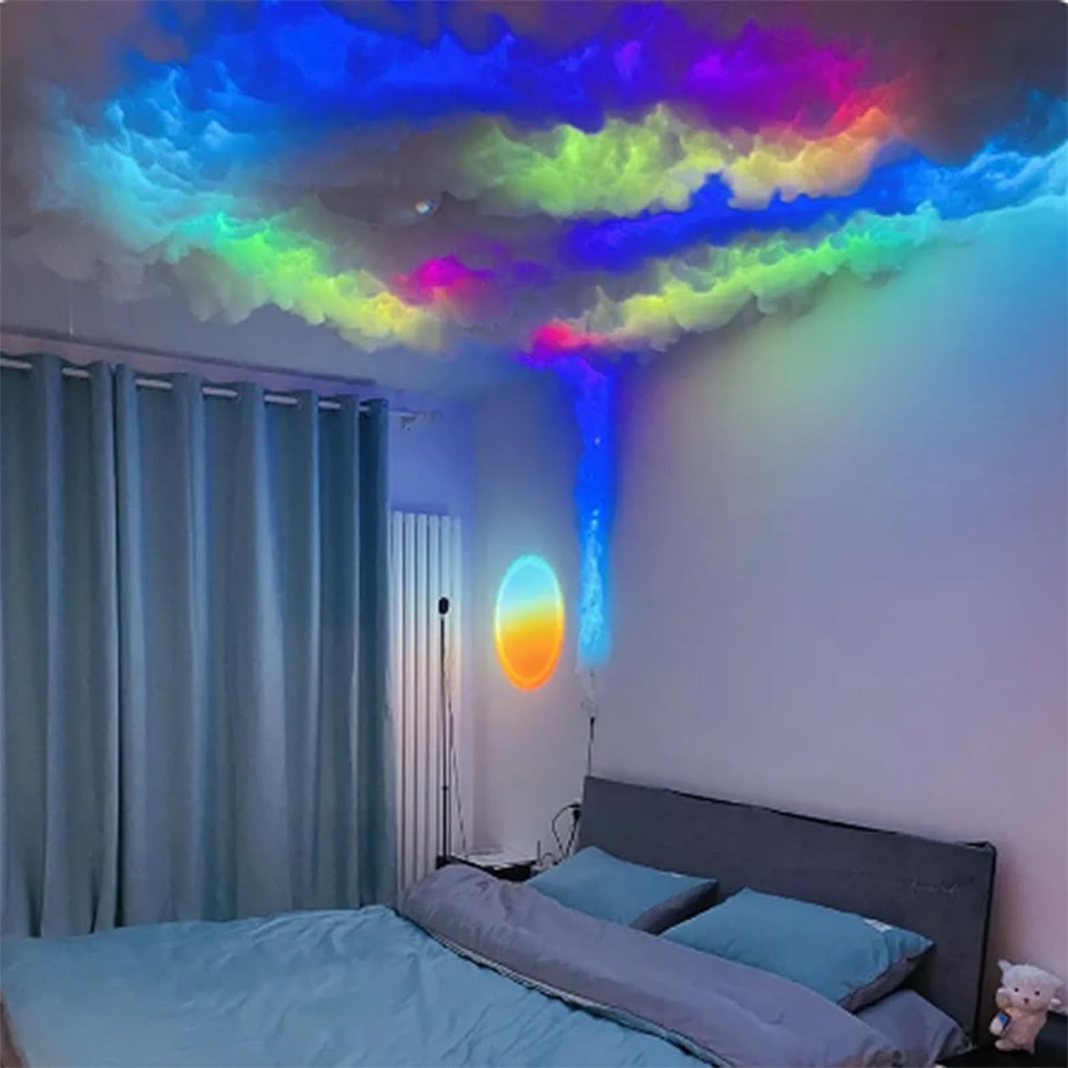 HynJGih Thunder Cloud Lamp Led Night Light, 3DIY Dynamic Effect, APP Control, for Bedroom E-Sports Room Decor(5m)
