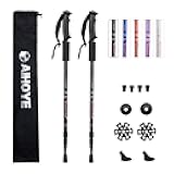Hiking Trekking Poles, 2 Pack Collapsible, Lightweight, Anti Shock, Walking Sticks, Adjustable Hiking Pole for Men and Women