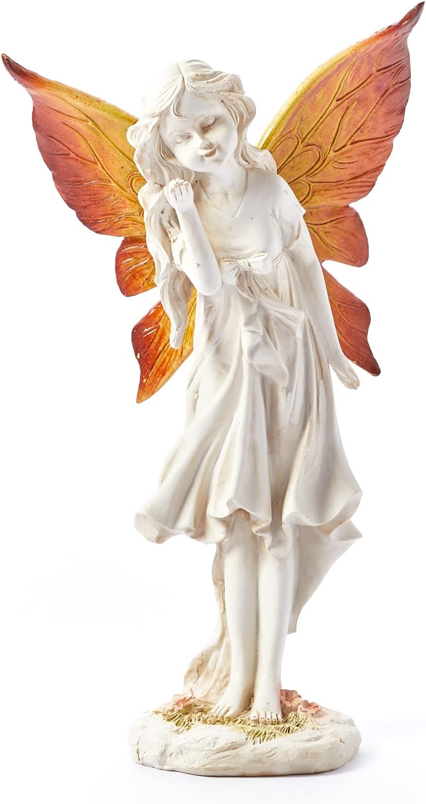 Magical Fairy Garden Ornament Outdoor Standing Home Decor Figurine Angel Statue Sculpture for Patio Yard House Decoration Stone effect