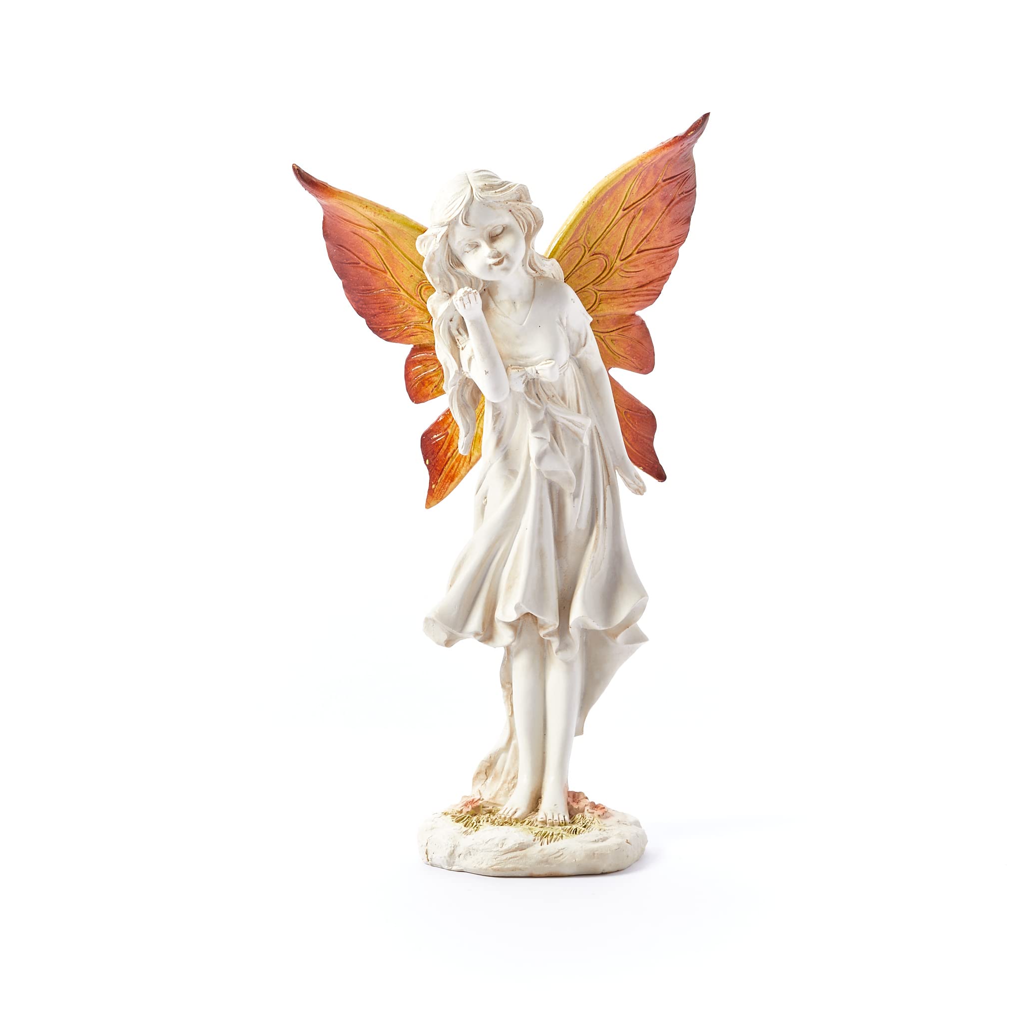 Magical Fairy Garden Ornament Outdoor Standing Home Decor Figurine Angel Statue Sculpture for Patio Yard House Decoration Stone effect
