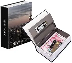 Cofre Camuflado Grande Chave Formato Livro Porta Joias Dinheiro Modelo New York