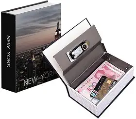 Cofre Camuflado Grande Chave Formato Livro Porta Joias Dinheiro Modelo New York