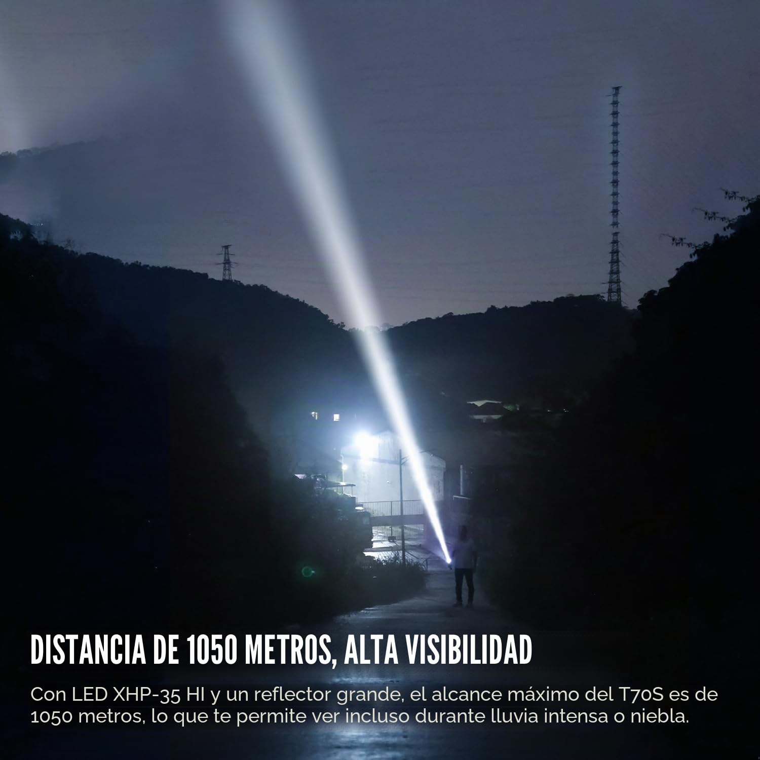 TrustFire T70S - Linterna LED potente profesional, linterna de caza 2350 lúmenes, táctica militar, linterna eléctrica, recargable por USB, linternas de alta potencia, para caza, rescate, emergencia