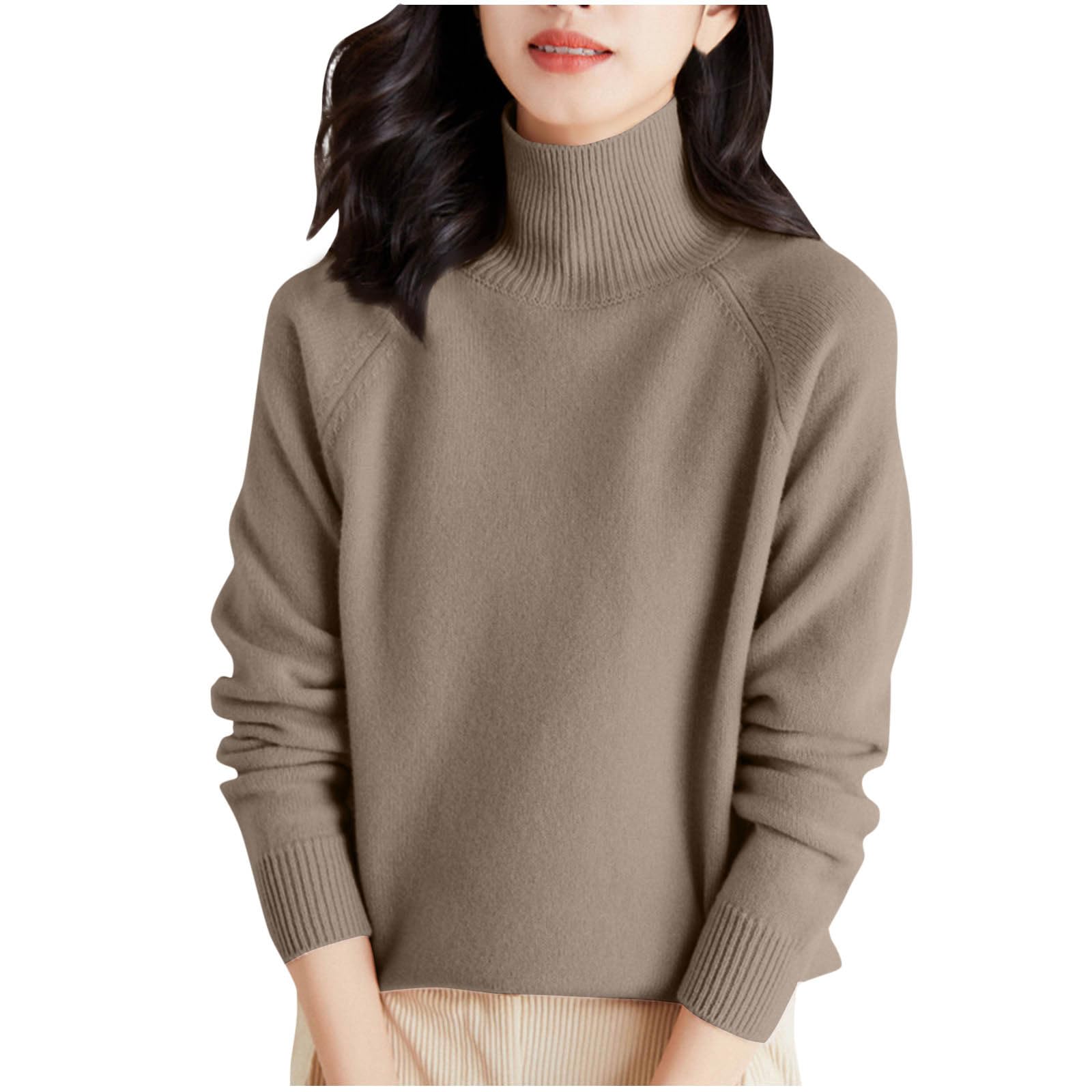 Womens Cashmere Long Sleeve Sweater 2025 Fall Winter Knit Turtleneck Pullovers Warm Soft Sweates Fashion Sweat Shirts