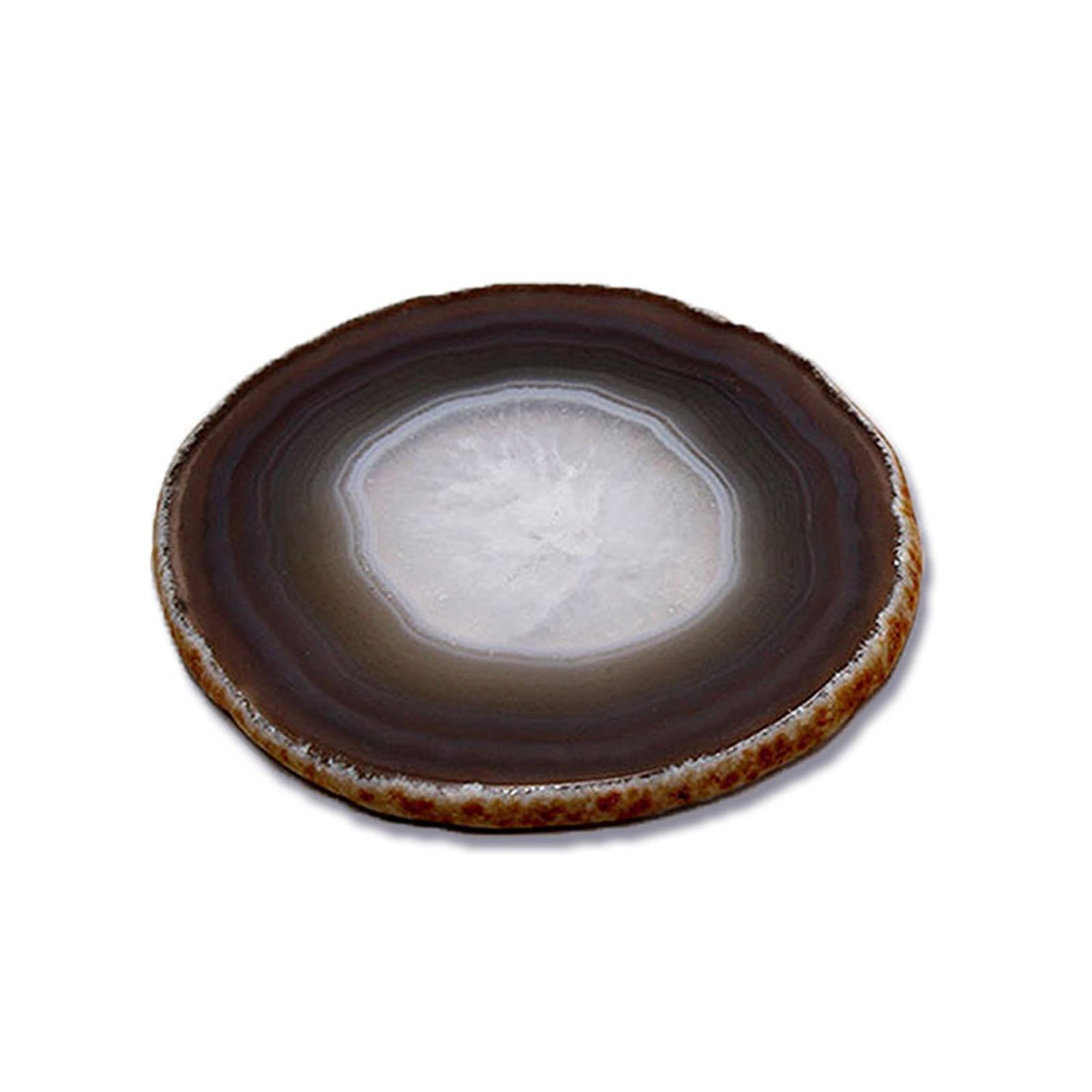 PANGBOER Decorative Agate Stone Cup Mat Single Piece for Coffee Table, Desk Setup, Mug Placement, and Tabletop Display Use Round Agate Mat