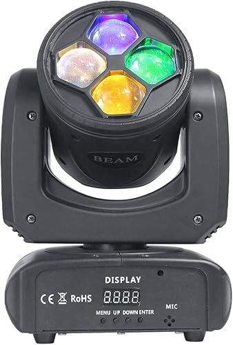 ASMSLIT Luz de cabeza móvil de haz LED de cuatro ojos de abeja de 100 W para espectáculo, discoteca y DJ