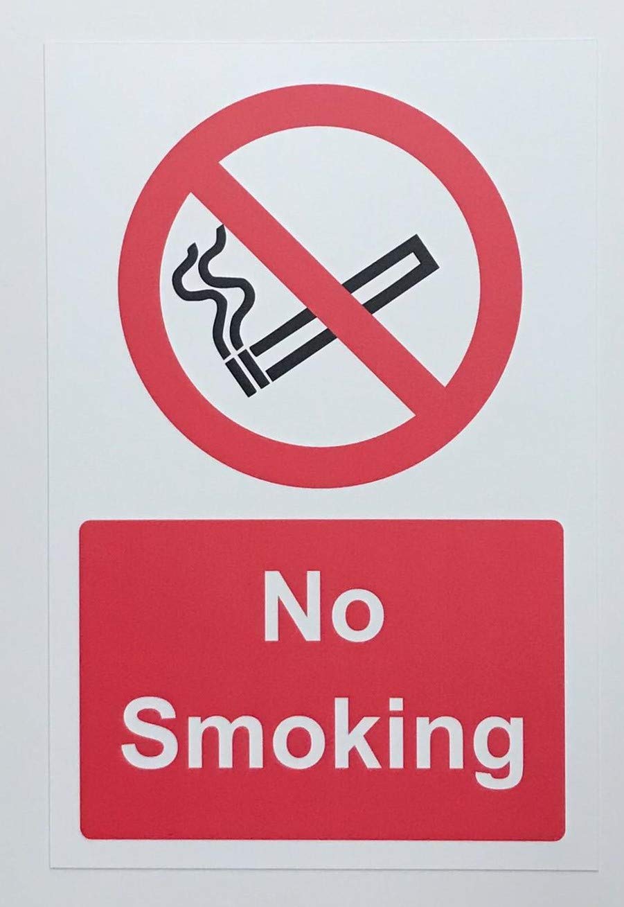 No smoking sign - Face adhesive reverse window sticker 200mm x 150mm