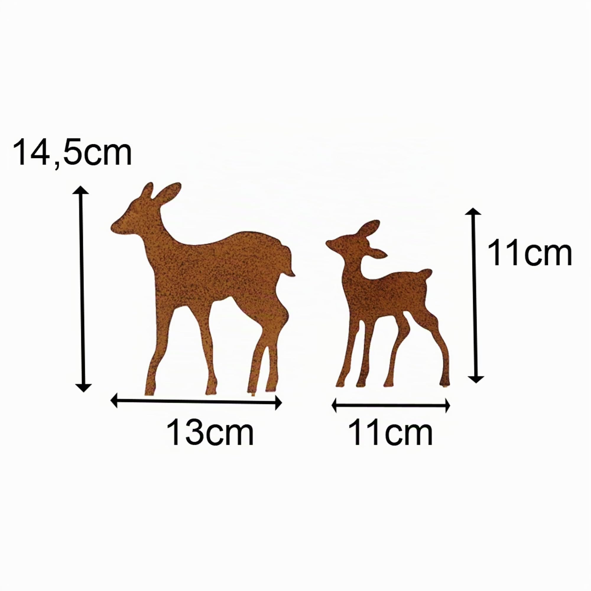 Set di 5 decorazioni da giardino con cervi e cervi con 2 abeti in effetto ruggine, decorazioni natalizie per il fai da te, decorazione da giardino