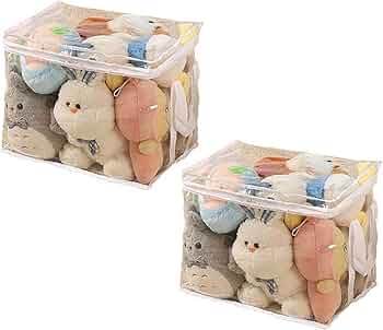 Amazon.co.jp: ぬいぐるみ収納袋 2個セット 収納ケース ぬいぐるみ