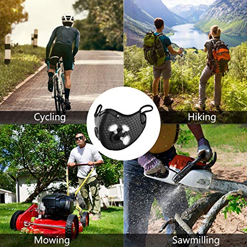 Begleri Anti-poussière Anti-Pollution Sport Lavable Réutilisable pour Le Cyclisme et la Course à Pied, Ensemble 2 (Noir) - Image 3