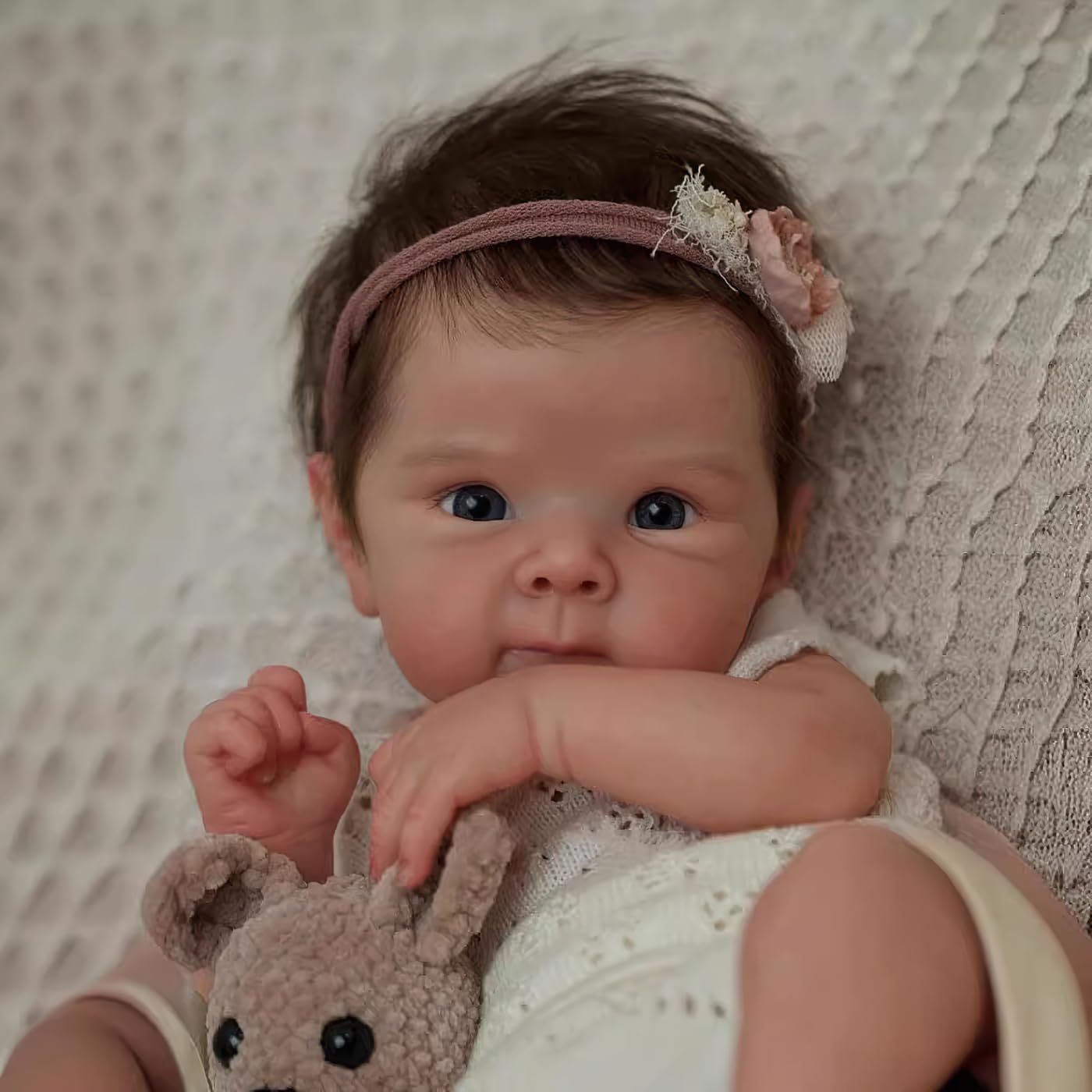 MineeQu 19 Zoll Hand verwurzelt Haar anatomisch korrekte Realistischee Reborn-Baby-Puppen in Vinyl Vollkörper lebensechte Neugeborene Puppe waschbar für Mädchen gefertigt