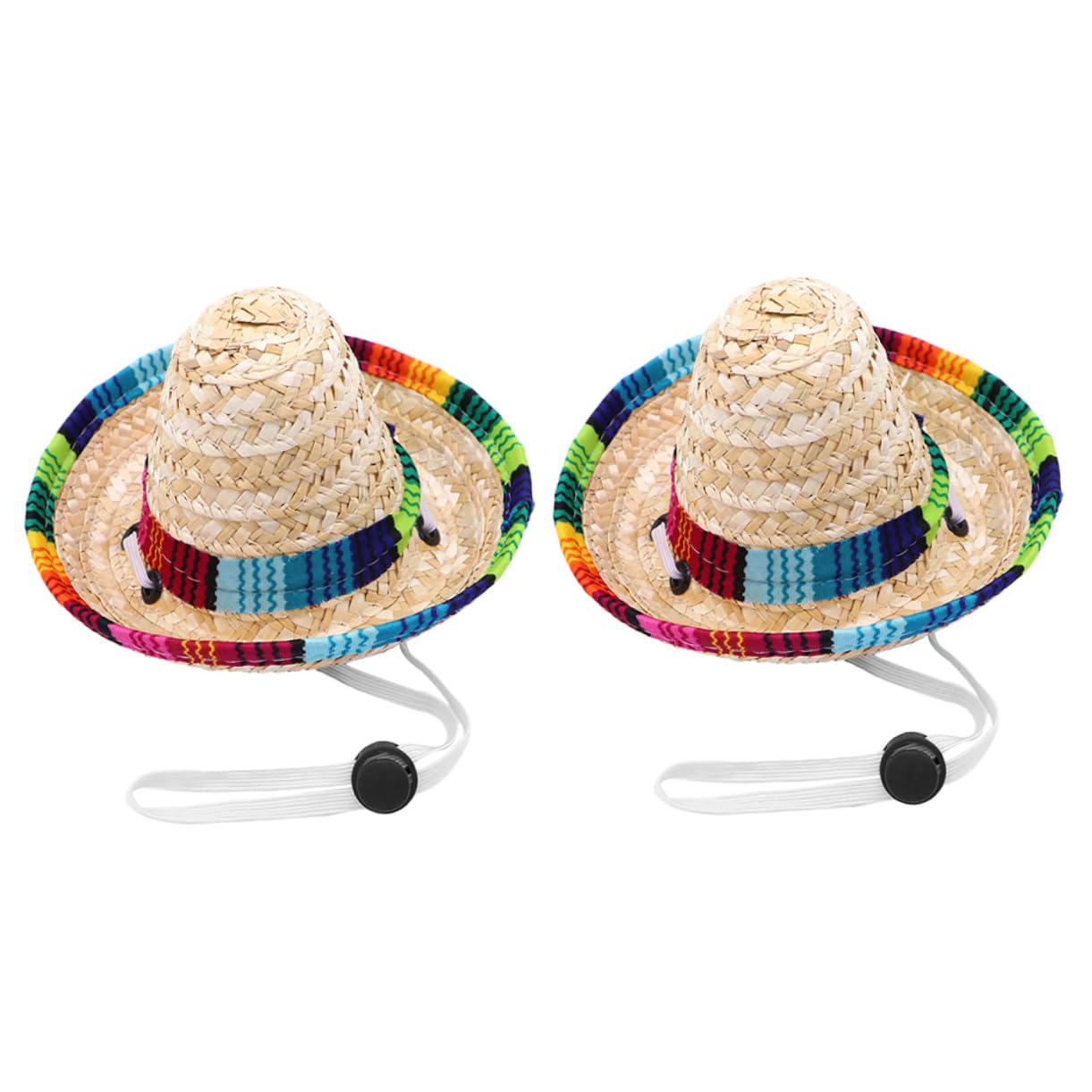 Toddmomy 2Pcs Decorative Dog Sombrero Hat with Brim Fit for Puppies Pet Party Decoration and Photography Prop