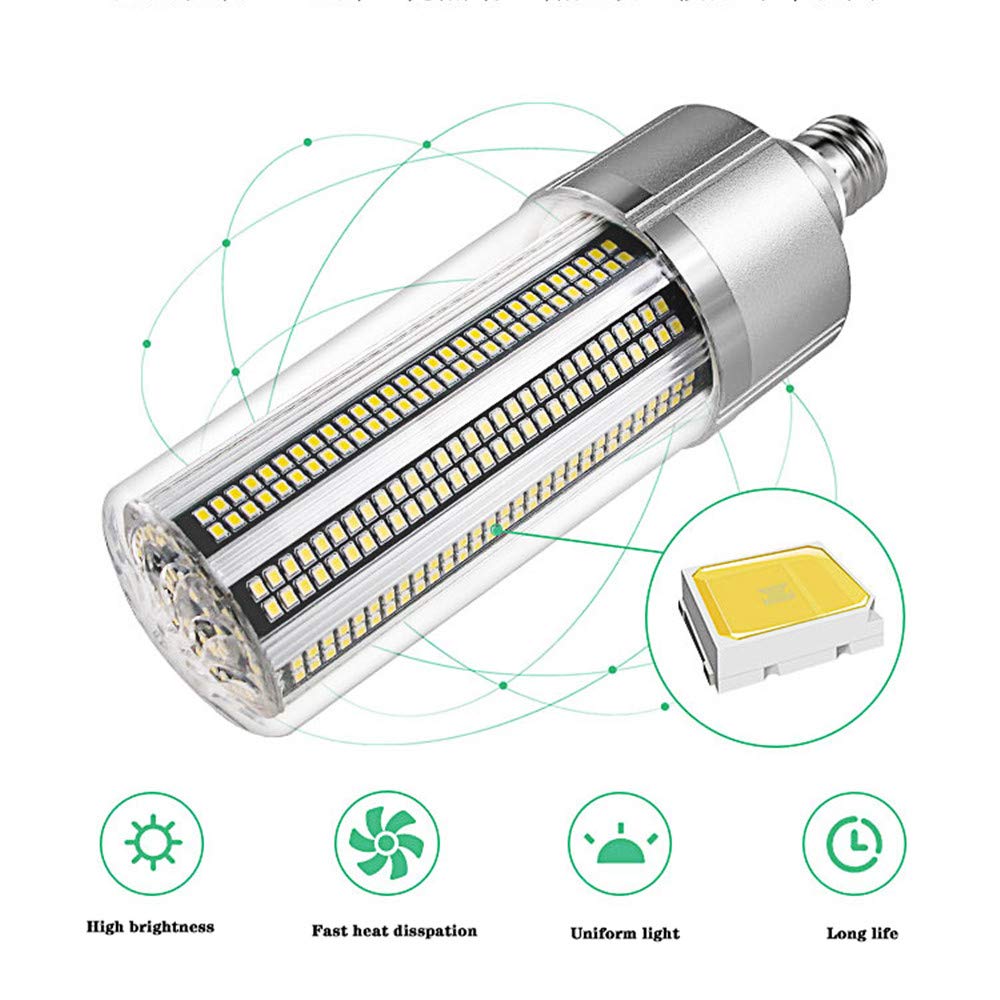 Lámpara LED de maíz de 150 W, 120 W, 100 W, 80 W, bombilla de repuesto E40, lámpara de sodio de metal, White6000k, 100W E27 AC100-240V 80.0watts 240.0volts