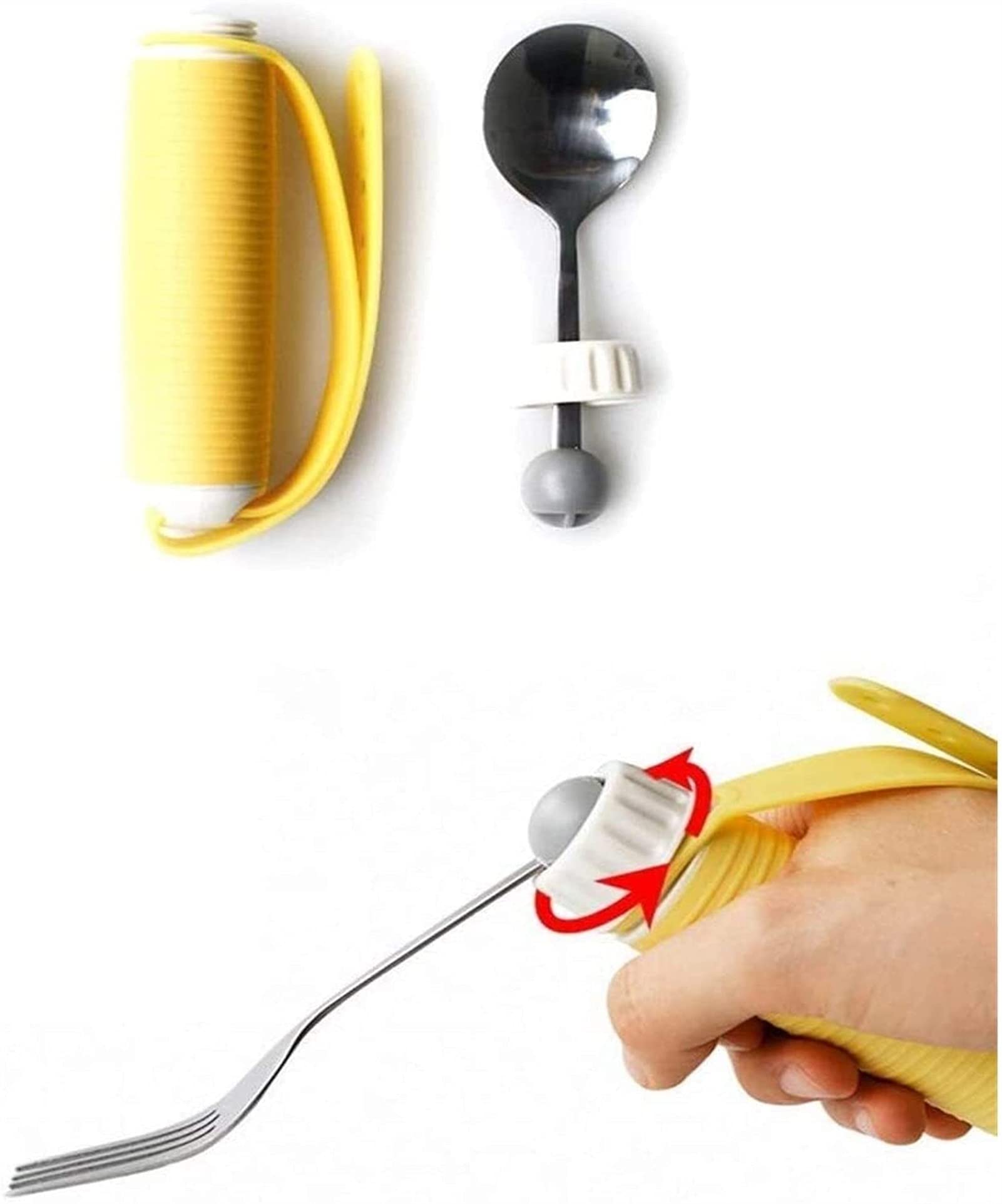 Juego de cubiertos antisacudidas para temblores, artritis y parkinson – Kit de cuchara, tenedor y cuenco resistente a derrames para comer fácilmente
