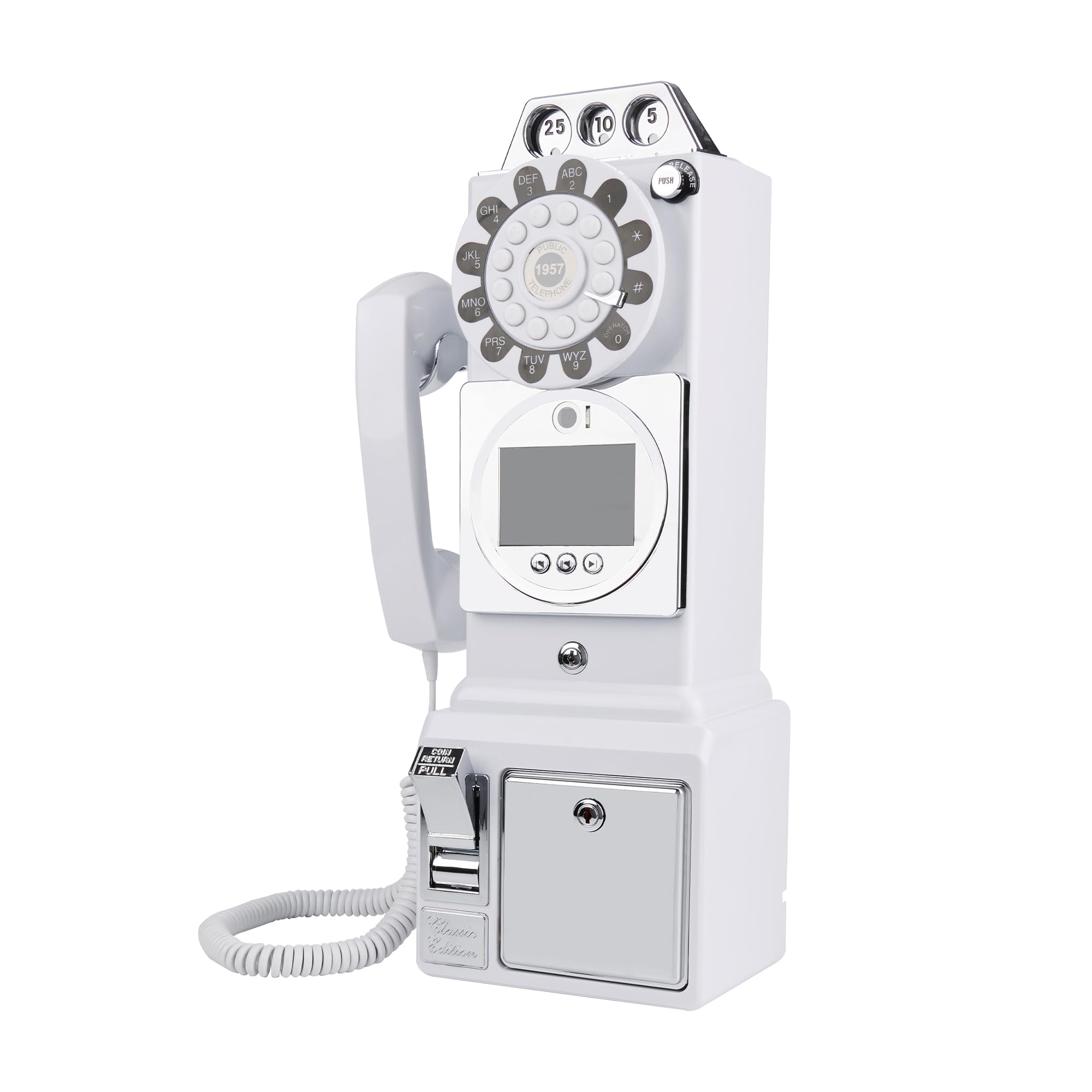 WORVABE Audio Guest Book Wedding Phone, Audio Guestbook Record Cherished Customized Audio Messages, Preserve Your Special Occasions - Ideal for a Variety of Memorable Party(Wall mounting White)