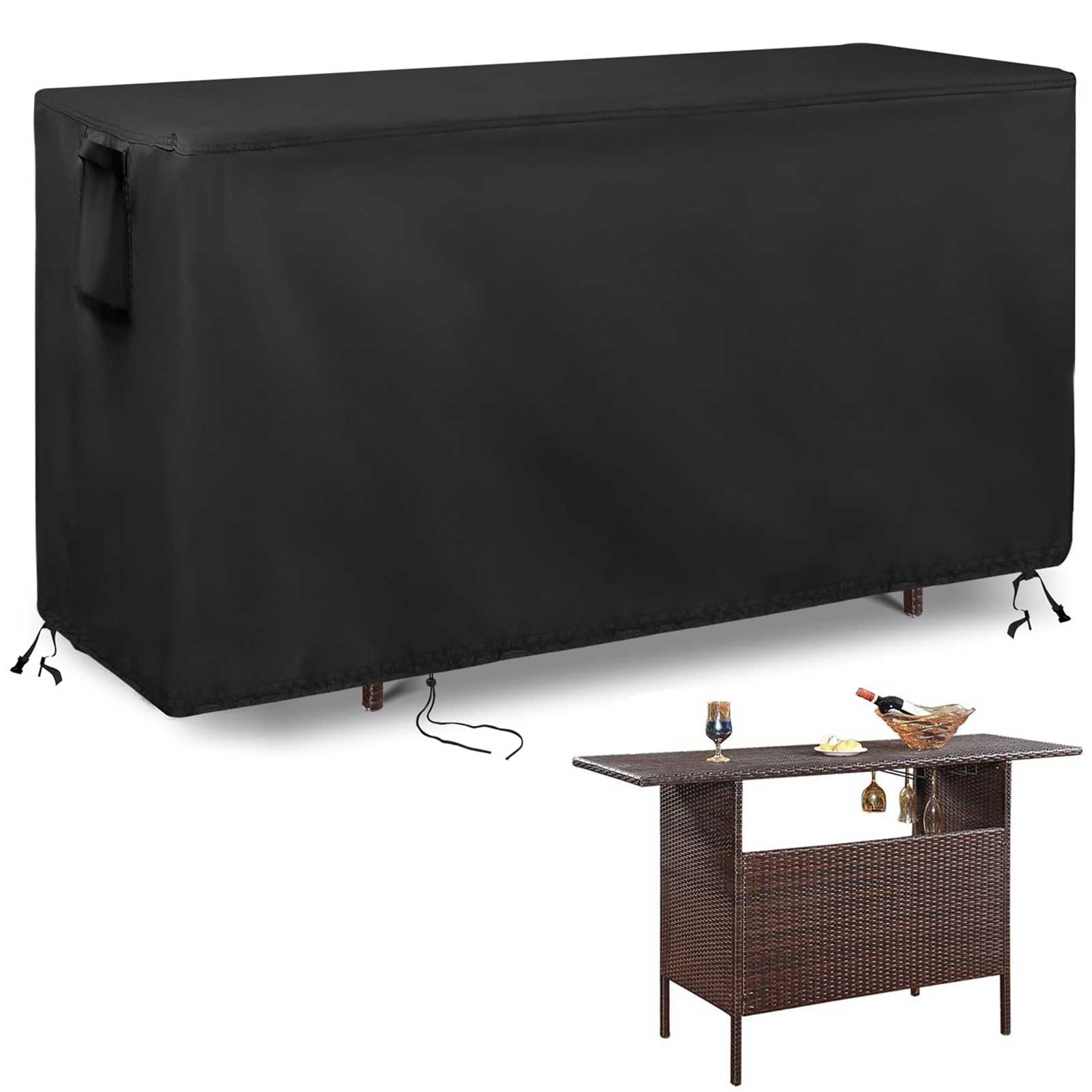 Funda impermeable Oxford 600D para banco de macetas, protección de gabinete de almacenamiento al aire libre, cubierta de cobertizo de patio antidecoloración, 55 pulgadas de largo x 18 pulgadas de