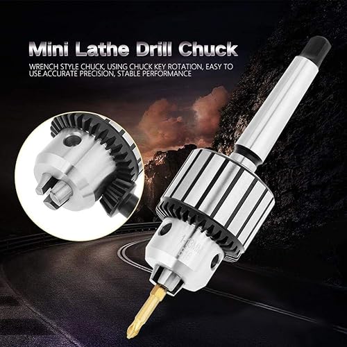 Miniatura 2 de Portabrocas con llave de mandril y MT2 Arbo, portabrocas de torno de 0.039-0.512 in con bielas MT2 para centrar perforación roscado operación de